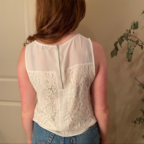 White Lacy Formal Blouse - Picture 2 of 4